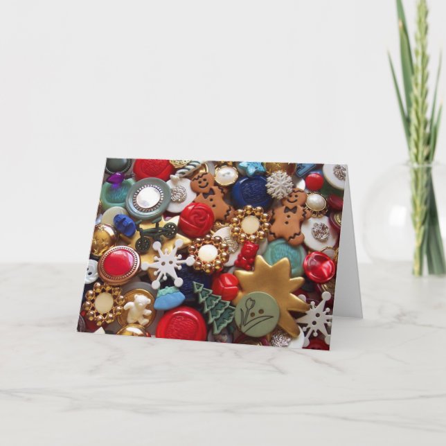 Julpepparkaksgubbar knäppas helgkort (Framsida)