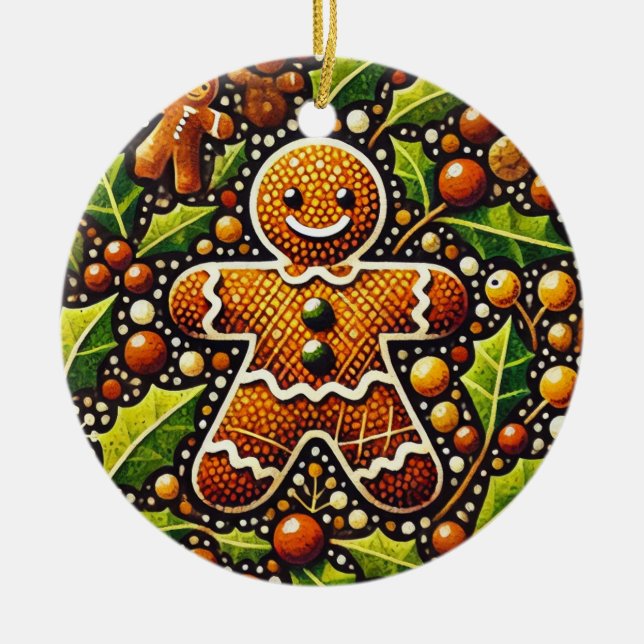 JulPepparkaksgubbe Julgransprydnad Keramik (Framsidan)