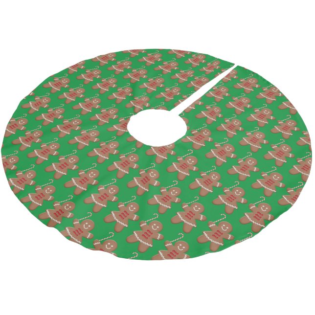 Julpepparkakskvinna med sockerrör julgransmatta borstad polyester (Vinklad)