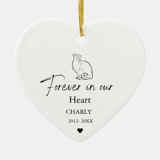 Julpet Cat Hund Memorial namn Julgransprydnad Keramik (Framsidan)