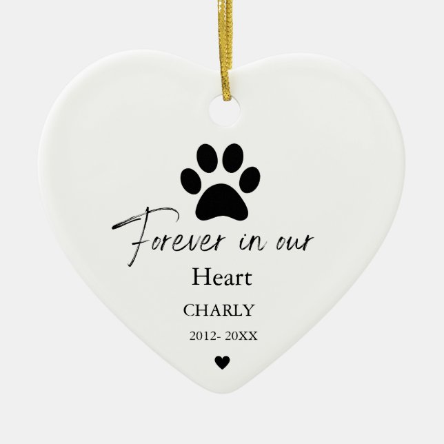Julpet Cat Hund Memorial namn Julgransprydnad Keramik (Framsidan)