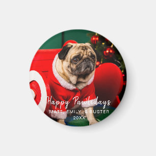 Julpet Hund Puppy Photo Lycklig Pawlidays Fami Magnet