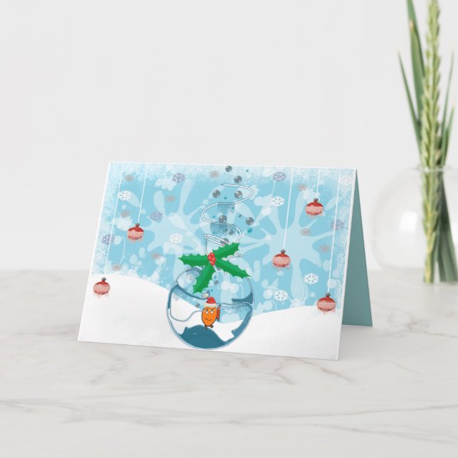 Julpett Fiskplatta Helgkort (Framsida)