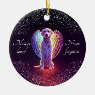 Julpett Foto Memorial Hund Angel Vingar Julgransprydnad Keramik
