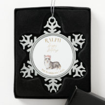 Julpett Hund Corgi Snowflake Framed Ornament