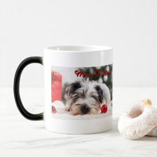 Julpett-Hund Terrier Cute Adworthy Roligt Magisk Mugg