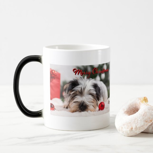 Julpett-Hund Terrier Cute Adworthy Roligt Magisk Mugg (Med munk)