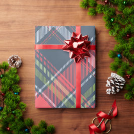 Julpett Tartan Diagonal Wrapping Papper Presentpapper