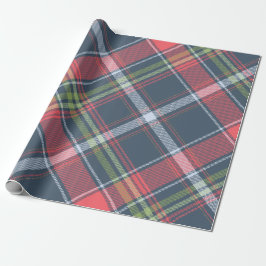 Julpett Tartan Diagonal Wrapping Papper Presentpapper