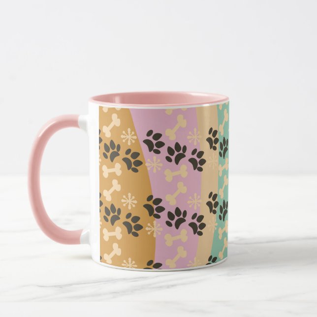 Julpett Tass Bone Snowflake Patterned Mugg (Vänster)
