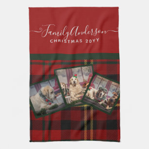 JulPHOTO Blanket - Red Tartan Collage Kökshandduk