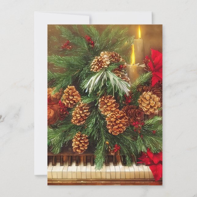Julpiano budget mini julkort (Framsida)