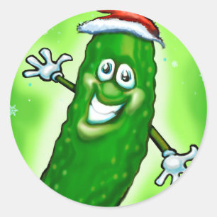 Julpickle Runt Klistermärke