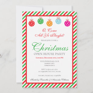 Julpickleball Klubb Open House Party Inbjudningar