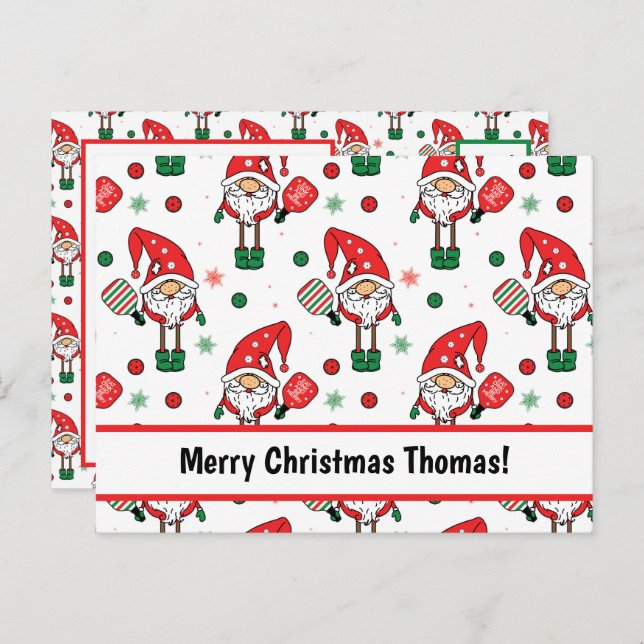 Julpickleball Postcard Vykort (Fram/baksida)