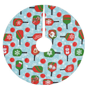 Julpickleball Red Grönt Blue Snöflingor Julgransmatta Borstad Polyester