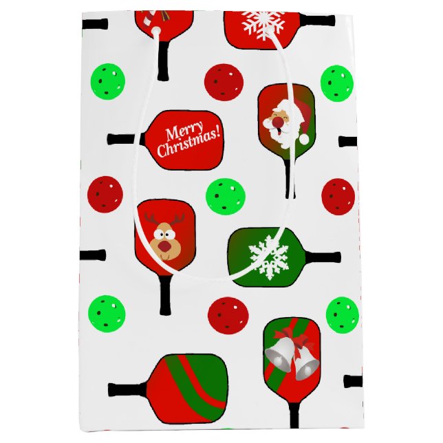 Julpickleball Red Grönt Paddles Bollar X-Mas (Framsidan)