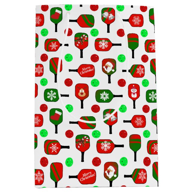 Julpickleball Red Grönt Paddles Bollar X-Mas (Framsidan)