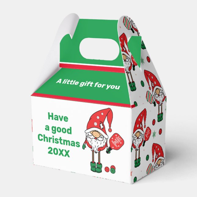 Julpickleball Santa gable Favor Box Presentaskar (Framsidan Sidan)