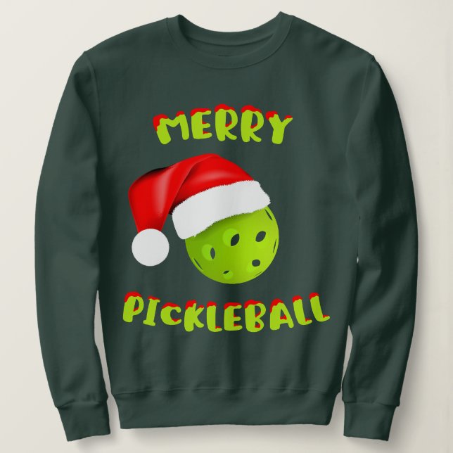 Julpickleball Santa Hat Pickleball Player W T Shirt (Design framsida)