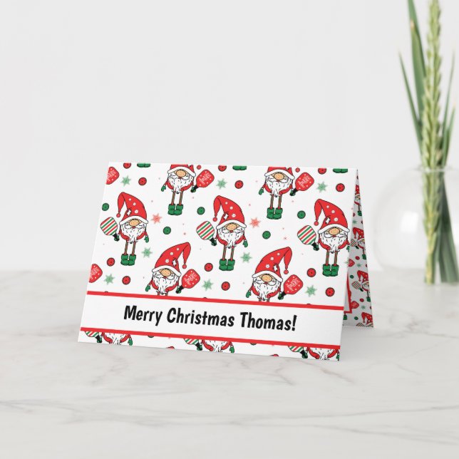 Julpickleball viken hälsning kort (Framsida)