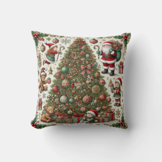 Julpillow-design - Festive Träd och Teddy B Kudde