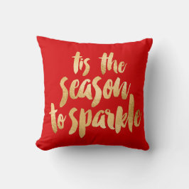 Julpillow-Gnistran Red and Guld Kudde