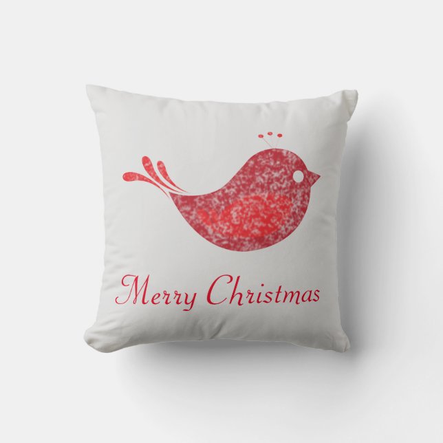 Julpillow med Red Bird Kudde (Framsida)