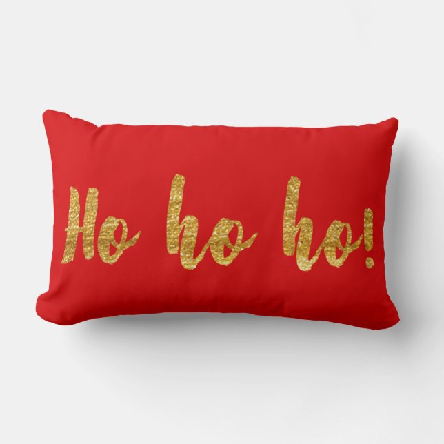 Julpillow Red and Guld Lumbarkudde (Framsida)