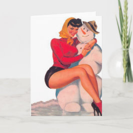 Julpin-Up Girl and Classic Snö Man Card Helgkort