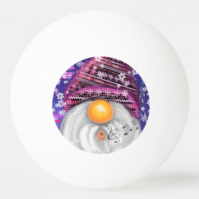 Julping Pong Boll Gnome i Lila Hat (Framsidan)