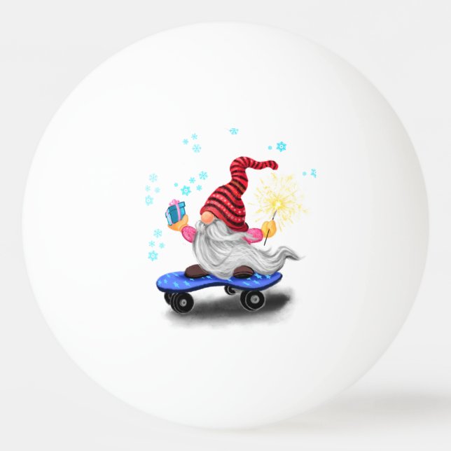 Julping Pong Boll Skater Gnome med gåvor (Framsidan)