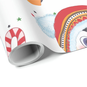 Julpinguin med A Candy cane Presentpapper