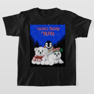 Julpingvin baby polar, med sälförsegling personali t shirt