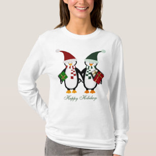 Julpingvin med gåvadamtshirten t-shirt