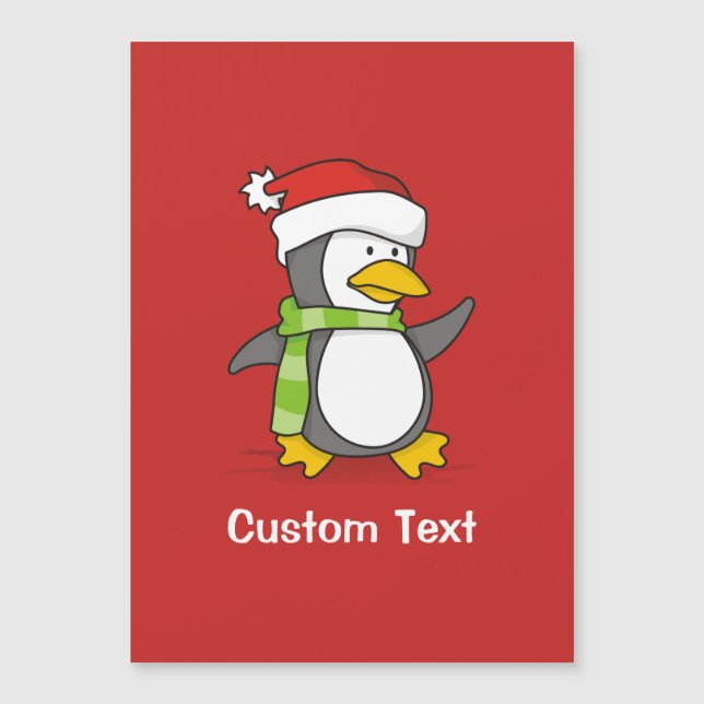 Julpingvin på snö (Framsida)