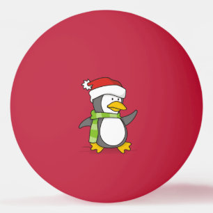 Julpingvin på snö pingisboll