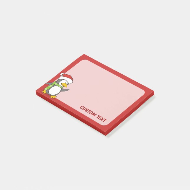 Julpingvin på snö post-it block (Vinklad)