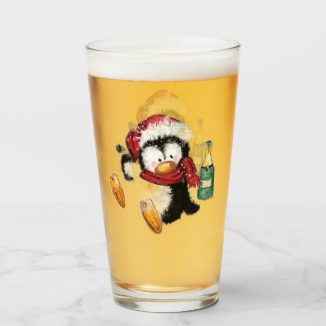 Julpingvin Roligt Glas (Framsida fylld)
