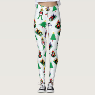 Julpingvin skidåkning leggings