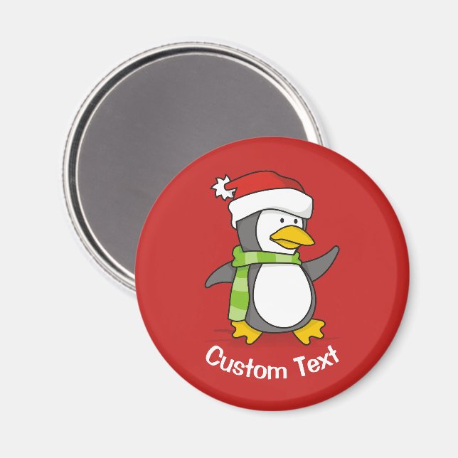 Julpingvin som går på snö magnet (Front/Back)
