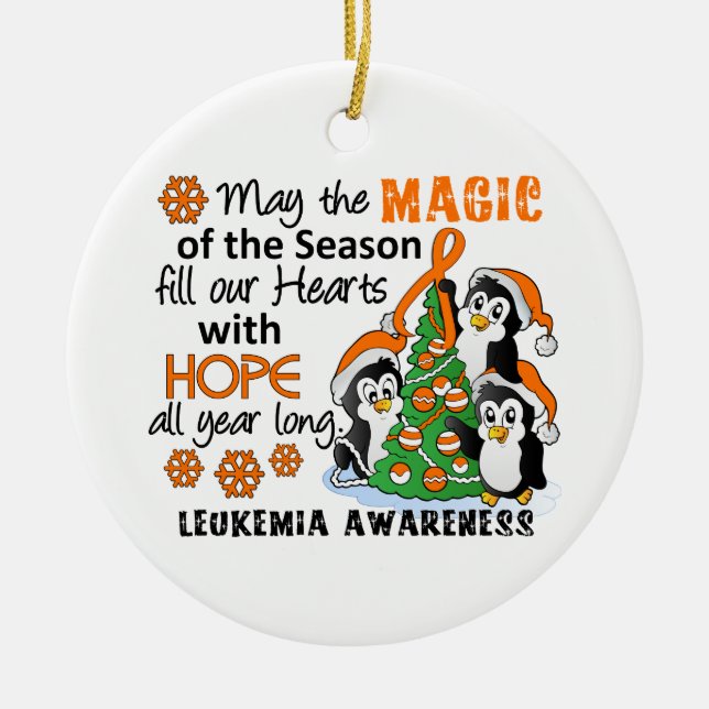 JulpingvinLeukemia Julgransprydnad Keramik (Framsidan)
