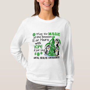 Julpingvinmental hälsa tee shirt