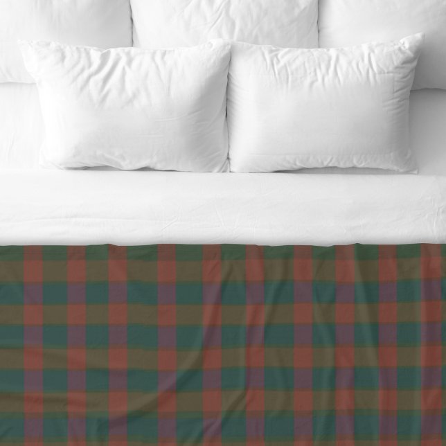 Julpinne/Tartan Red & Grönt Fleece Blanket (Traditional tartan/plaid red and green Christmas fleece blanket.)