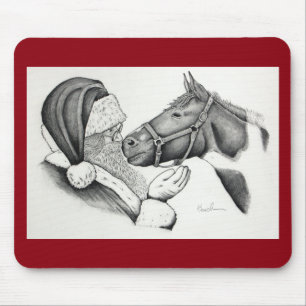 Julpinto Paint Horse och Santa Musmatta