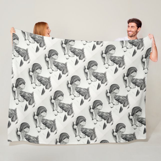 Julpinto Paint Horse och Santa Pinto Fleecefilt (På plats)