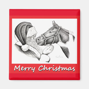 Julpinto Paint Horse och Santa Pinto Magnet