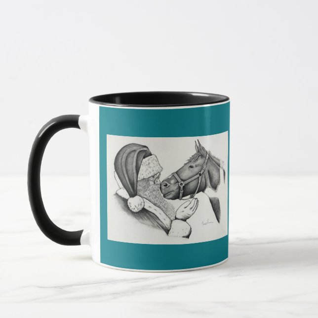Julpinto Paint Horse och Santa Pinto Mugg (Vänster)