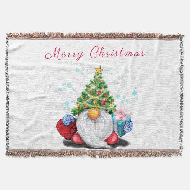 Julpipa Blanket Gnome med Gift Filt (Framsidan)