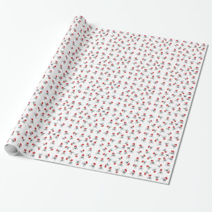 Julpiratdöskallar på vit presentpapper
